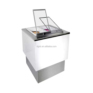 Vetrina Espositiva per Gelato da Esterno in Acciaio Inossidabile Personalizzata con 4 Vasche e 2 Porte in Vetro, Raffreddamento Diretto, Prezzo di Fabbrica - Product Image 1