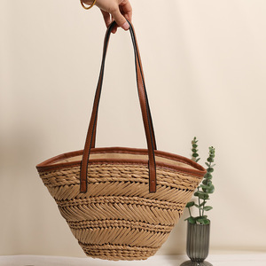 Sac Panier Tressé Fait Main, Sacs de Plage Bohèmes pour Femmes, Sac à Bandoulière en Corde de Papier, Sacs en Paille au Crochet, Sacs à Main de <span class=keywords><strong>Bali</strong></span>, Sac Cabas - Product Image 4