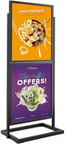 Espositore Pubblicitario Luminoso a Doppia Faccia, Supporto per Poster Digitale da Pavimento per Insegne e Cartelli - Product Image 3