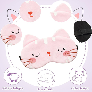 Maschera per Occhi Pesante con Perline di Vetro, Riscaldabile e Congelabile, con Perline di Silice, Cinturino Regolabile, Morbida e Traspirante, con Motivo <span class=keywords><strong>Gatto</strong></span> - Product Image 5