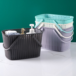 Bathroom Storage Basket Rectangle Dark Gray <b>Light</b> Green Eco Friendly Standing Type Multi Functional Household <b>Bath</b> Organizer - Product Image 5