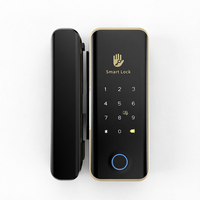 Serrure intelligente biométrique TTlock à empreinte digitale, installation facile sans perçage, prend en charge le mot de passe virtuel, pour porte en verre, usage commercial