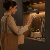 Lumière d'armoire filaire avec capteur de mouvement IR, contrôle centralisé, 12V/24V, en plastique, installation facile FREE-18C-24