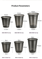 Gobelets en plastique jetables personnalisés en PET de 420 ml en forme de U pour café noir, jus, boba, thé aux bulles, avec couvercles