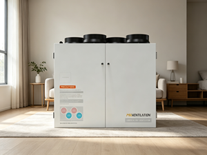 Système de ventilation à récupération de chaleur à double flux vertical <span class=keywords><strong>VMC</strong></span> 250 350 500 m³/h, unité murale HRV pour maison avec filtre HEPA H13 - Product Image 3