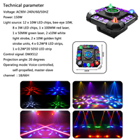 AOPU Projecteur de scène à tête mobile avec fonctions multiples : Stroboscope, Laser, Effet Œil d'Abeille et Faisceau pour DJ, Disco, KTV, Club