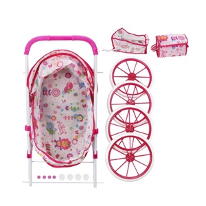 Samtoycn Giocattolo Fai-da-Te per Bambine, Passeggino <span class=keywords><strong>Rosa</strong></span> da Principessa con Cestino Portaoggetti e Borsa - Product Image 3