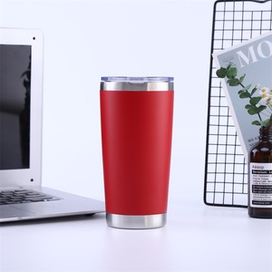 20oz Bulk Tumblers Insulated Double Wall Travel Coffee Mugs Durable Powder Coated Stainless Steel Tumblers <b>With</b> Lid And <b>Straw</b> - Product Image 1