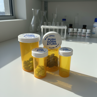 Bouteilles de médicaments en plastique PP Timberlin L-018 résistantes aux enfants, à ouverture facile, avec logo personnalisé par sérigraphie, vente en gros