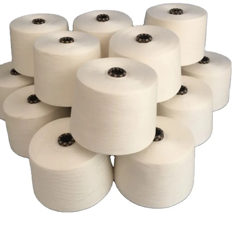 Wholesale TC 65/35 80 20 Yarn Raw White Pc Weaving Ne 45S 30S 20S 12/1 32/2 60S Combed Cotton Polyester Blended Yarn