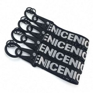 Llavero de mosquetón corto de alta resistencia con logotipo personalizado al por mayor y correa de sujeción - Product Image 2