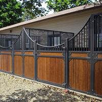Establo para Caballos WINHORSE, Puertas para Establos, Estructura de Acero Galvanizado en Caliente HDG, Establo para Caballos con Panel de Bambú