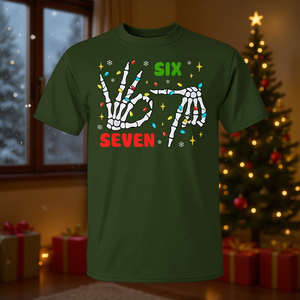 Maglietta natalizia Six Seven Skeleton Gen Z Meme Holiday Wear - Product Image 2