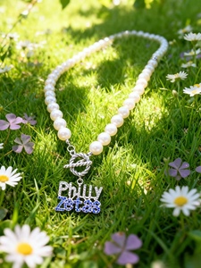 Collar de Perlas Personalizable AKA Delta Zeta SGR, Collar de Perlas para Chicas de la <span class=keywords><strong>Serie</strong></span> Griega - Product Image 5