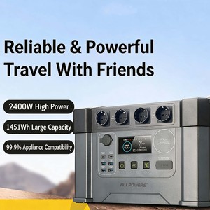 ALLPOWERS 2400W สถานีไฟฟ้าแบบพกพา 1451Wh คลื่นไซน์บริสุทธิ์เครื่องกำเนิดไฟฟ้าพลังงานแสงอาทิตย์กลางแจ้งสำหรับแคมป์ปิ้ง RV แหล่งจ่ายไฟฉุกเฉิน - Product Image 3