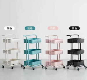 3層マニキュアカート収納ホルダービューティースパカート理髪店ヘアメタルサロントロリー - Product Image 1