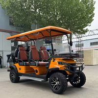 Voiture de golf tout-terrain 6 places avec batterie lithium électrique 60V, moteur AC et éclairage LED, neuve