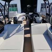 Nouveauté, meilleur prix, bateau ponton de luxe en aluminium de 27 pieds, modèle sportif, avec deux moteurs et remorque, bateau de loisirs familial à vendre
