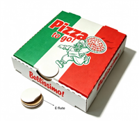 Günstige Hochwertige E-Flute Karton Pizza-Schachtel Matt Laminiert Individuelles Logo Verschiedene Größen (6-16 Zoll) für Nudeln