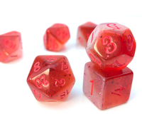 Dés de jeu de luxe en acrylique transparent moulé, bicolores, multiformes, à sept grains, flottants, multi-faces et multi-chiffres