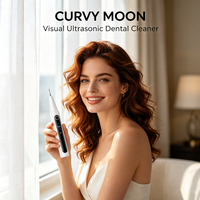 CURVY MOON Nettoyeur Dentaire Ultrasonique Rechargeable USB Soin Bucco-Dentaire Détartreur Écran Couleur Visuel Élimination de la Plaque Dentaire