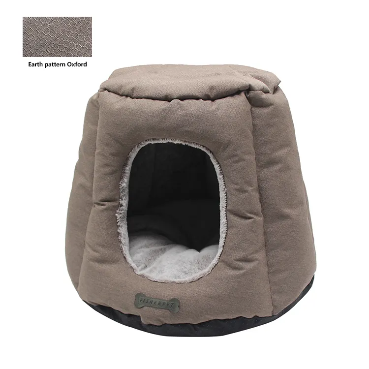 Pets Dog Bed Stool Shape Cat Cave Fully Enclosed House Anti Anxiety For Small Medium Dogs Cats