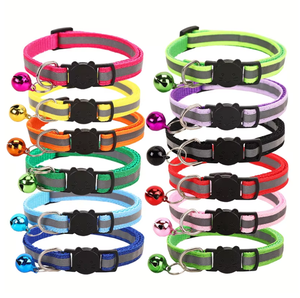 Accesorios para mascotas <span class=keywords><strong>Collar</strong></span> DE SEGURIDAD PARA GATOS <span class=keywords><strong>Collar</strong></span> de gato calmante reflectante multicolor con campana - Product Image 2