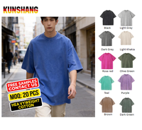 T-shirt en coton épais délavé style vintage, avec logo numérique, pour homme, style streetwear, impression de haute qualité, t-shirt oversize de marque