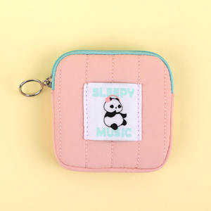 Mini pochette Paorang pour motif géométrique, nylon, style coréen, porte-clés cosmétique, fermeture éclair, petit sac organisateur, maquillage, pièces de monnaie, cartes - Product Image 1