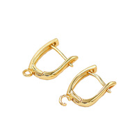 Copper Plated 18K Real Gold U-shaped Ear 14K Color Retaining Ring DIY Handmade Rings Pendant Accessories A40