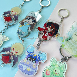 Llavero acrílico transparente personalizado con logotipo, llavero de epoxi con dibujos animados, soporte de pin, llavero de plástico, llavero acrílico de <span class=keywords><strong>Anime</strong></span> personalizado - Product Image 2