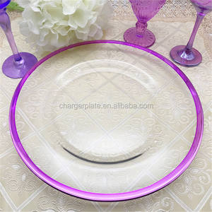 Assiettes de présentation en verre violettes de 1 cm avec bordure, commande en gros d'usine, à bas prix de Chine - Product Image 1