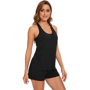 ชุดนอนผู้หญิงขายส่ง เสื้อกล้ามและกางเกงขาสั้นผ้าใยไผ่ ชุดนอนแขนกุด ไซส์ S-XL เย็นสบาย - Product Image 4