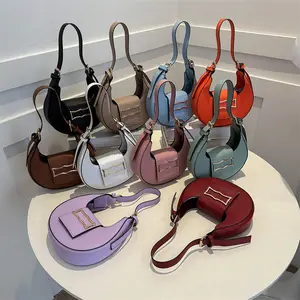 Wholesale Low Price Women's Handbag 1 Shoulder Underarm Bag Casual Underarm Bag Simple Saddle Bag