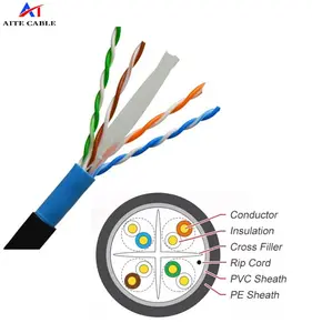 23AWG नेटवर्क लैन केबल्स 4 जोड़े Cat6 PE और PVC LSZH जैकेट