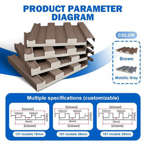 Paneles de Techo de Aluminio Ligeros Resistentes a la Intemperie, Canaletas <span class=keywords><strong>para</strong></span> Lluvia, Decoración de Edificios Exteriores, Paneles de Techo Aislados - Product Image 6