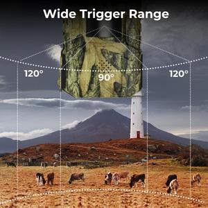 Caméra de <span class=keywords><strong>chasse</strong></span> <span class=keywords><strong>cellulaire</strong></span> extérieure pour animaux sauvages, avec panneau solaire 14MP, sans lueur, avec vision nocturne, IP66, 4G LTE - Product Image 5