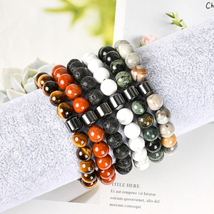 สร้อยข้อมือลูกปัดหินลาวา8มม. ทำจากหินธรรมชาติ - Product Image 3