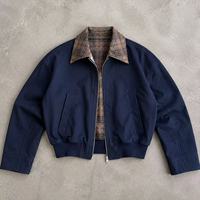 Veste réversible pour homme, fermeture éclair, col à carreaux, vêtements d'extérieur décontractés, streetwear vintage, veste oversize tendance, personnalisable
