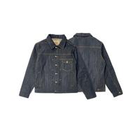 American Vintage Hommes Slim Thick Jean Jacket Original Red Selvedge Denim Dark Blue Streetwear Washed Technics Casual Winter