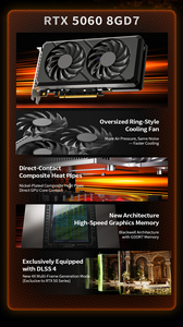 การ์ดจอ OEM GeForce RTX 5060 8G พร้อมหน่วยความจำ 8GB PCIe 5.0 128-bit GDDR7 ประเภทกราฟิกประสิทธิภาพสูงสำหรับเล่นเกม 3840 CUDA Cores - Product Image 2
