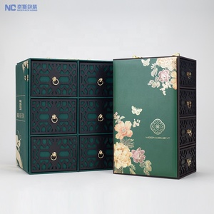 Tùy chỉnh thiết kế 4 lớp ngăn kéo hộp quà tặng bằng gỗ phong cách Trung Quốc 4 gói 8 gói sang trọng MOONCAKE Hộp quà tặng với xử lý - Product Image 3