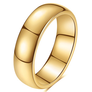 Tungsten Steel 18K Gold <b>Couple</b> <b>Rings</b> 2 4 6 8MM Plain Wedding Band Unisex Jewelry - Product Image 3