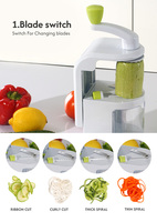 Coupe-légumes manuel en plastique 2022, trancheuse à légumes, spiraliseur de légumes