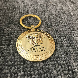 Porte-clés rond vierge en métal avec logo personnalisé, jeton de chariot de courses, chaîne de porte-clés - Product Image 1