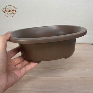 <span class=keywords><strong>Petit</strong></span> pot à semis, pot à plantes ovale contemporain, pots à bonsaï Yixing, utilisation au sol, écologique, trou de drainage, durable, <span class=keywords><strong>jardin</strong></span> d'intérieur - Product Image 4