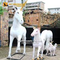 Benim Dino AA008 gerçekçi Animatronic hayvan alışveriş merkezi dekorasyon robotik Unicorn