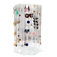 Support de rangement rotatif 360° en acrylique détachable pour boucles d'oreilles et bijoux, organisateur de bijoux, présentoir à boucles d'oreilles