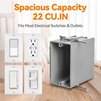 Caja de Conexiones Eléctrica de PVC de Alta Calidad, 22 Pulgadas Cuadradas, 1 Gang, Nueva, con Clavos para Interruptor y GFCI, Entrega Rápida