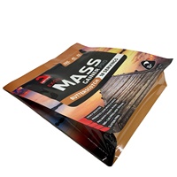 Sachet à fond plat imprimé numériquement avec soufflet latéral et fermeture zip, thermoscellable, résistant à l'humidité, pour 1 kg / 2 kg de poudre de protéines de lactosérum